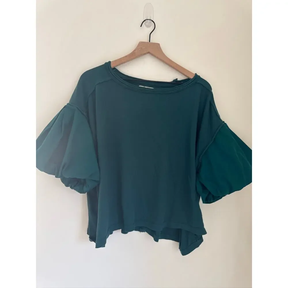 We The Free Blossom Tee 100% Cotton Puff Sleeve Top - Medium - Picture 5 of 8